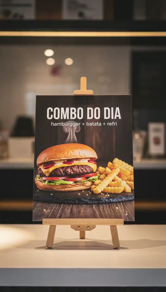 Cartaz de combo no balcão